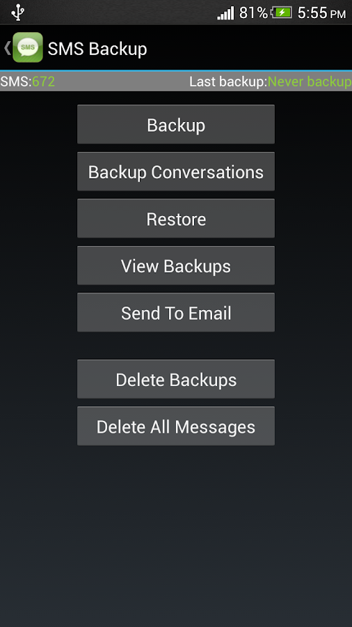 Super Backup: SMS & Kontakte - Screenshot
