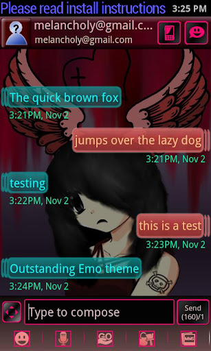 Emo Angel Theme for GO SMS