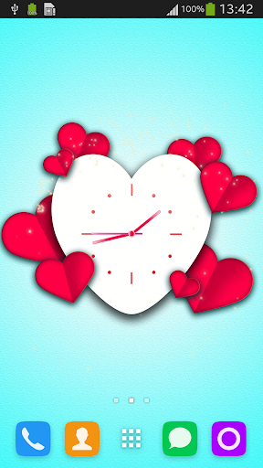 Valentine Clock Wallpaper