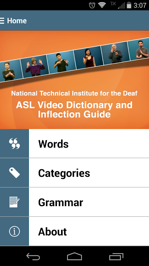 Android application ASL Dictionary from NTID screenshort