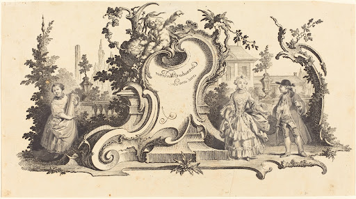 Cartouches Modernes orné avec des [diferentes Figures] (Plate VI-1 from the set)