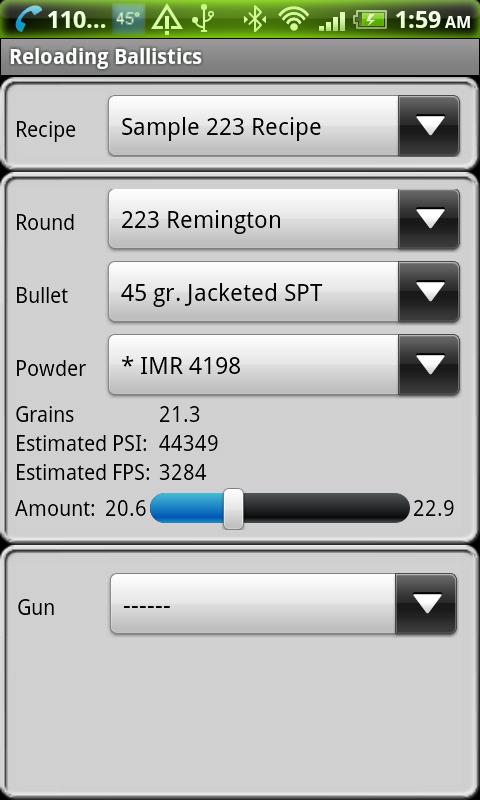 Android application 223 Remington Ballistics Data screenshort