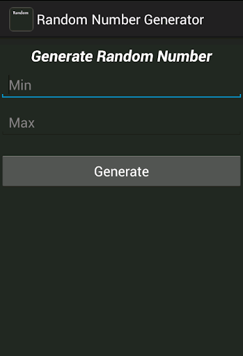 Random Number Generator