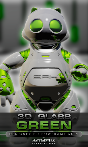 poweramp skin green 3d