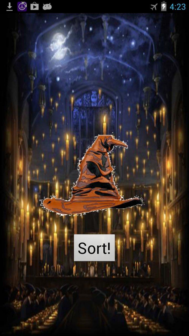 Android application Hogwarts Sorting Hat screenshort