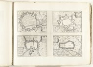 Plattegronden van Fribourg, Benfeld, Haguenau en Stollhofen, ca. 1702