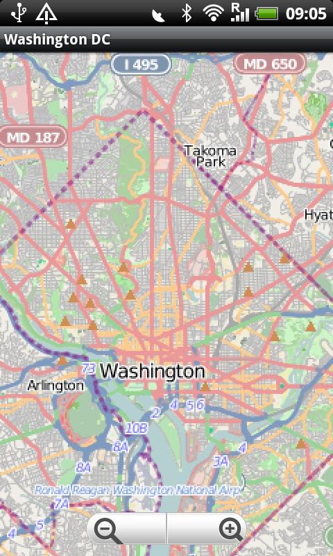 Washington DC Street Map Screen 1