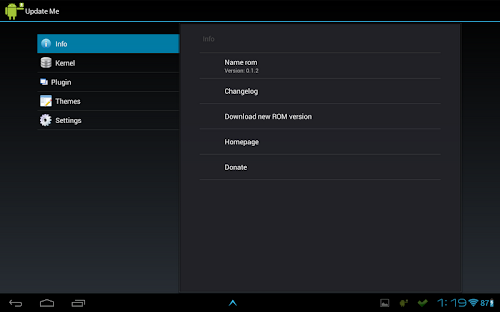 Android application Update me donate screenshort