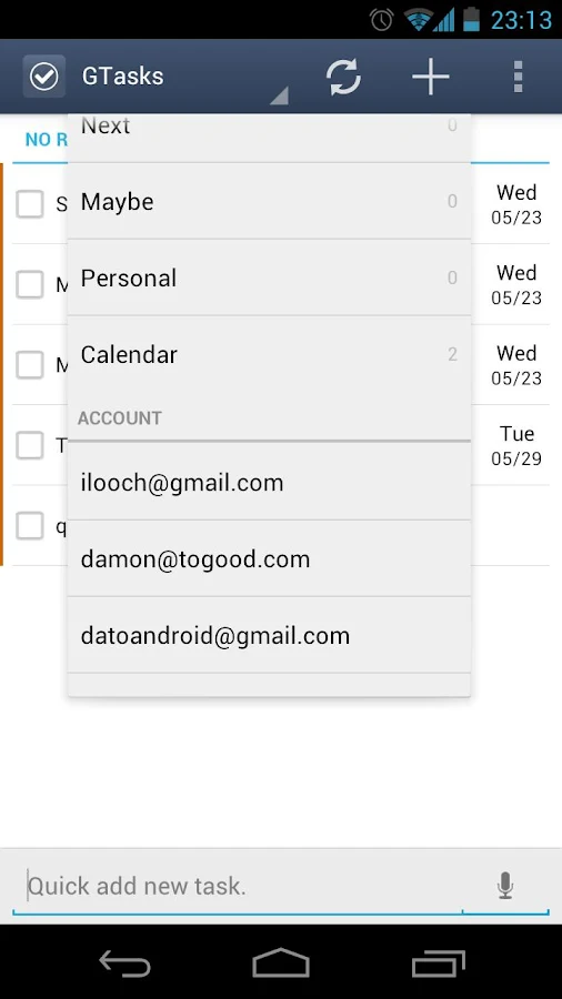 GTasks: Todo List & Task List - screenshot