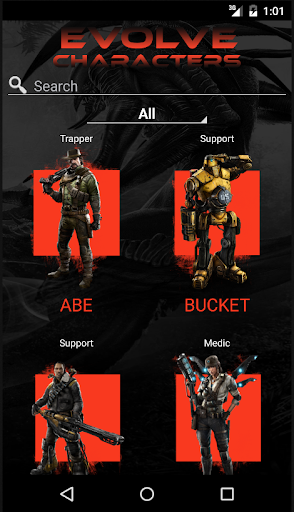 Characters of Evolve