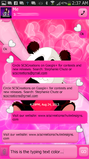 GO SMS - Love Panda