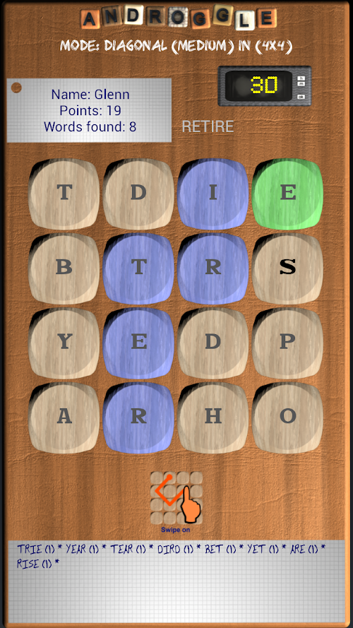 Android application Androggle Pro EN - Boggle screenshort