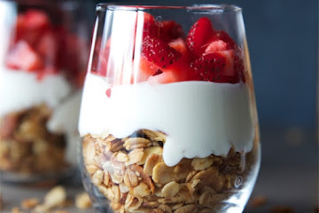Fruit & Yogurt Breakfast Parfait with Honey Almond Granola