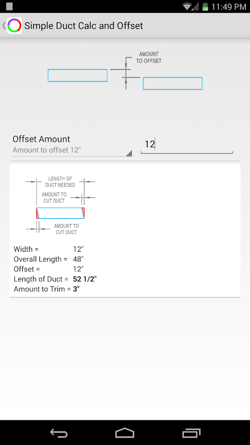 Simple Duct Calculator Deluxe Android Apps on Google Play