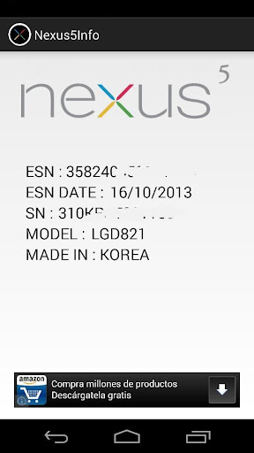 Information for Google Nexus 5