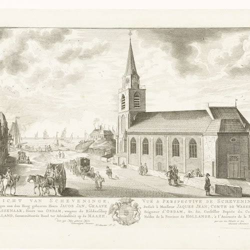 Gezicht op de Oude Kerk te Scheveningen, Iven Besoet (toegeschreven aan