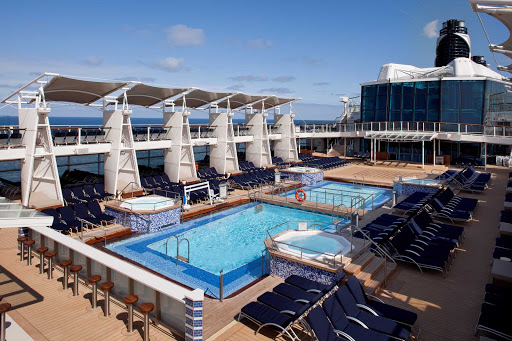 Celebrity_Eclipse_PoolDeck - Cool off in the crystal blue pools while you travel on Celebrity Eclipse.