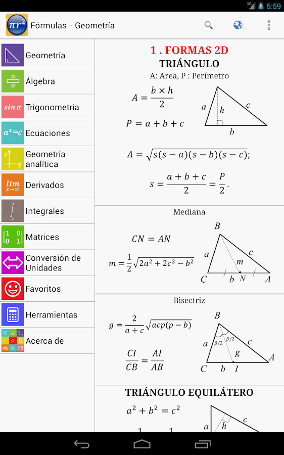 Fórmulas - screenshot