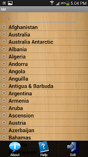 Pocket IDD Calling Codes Screenshots 1
