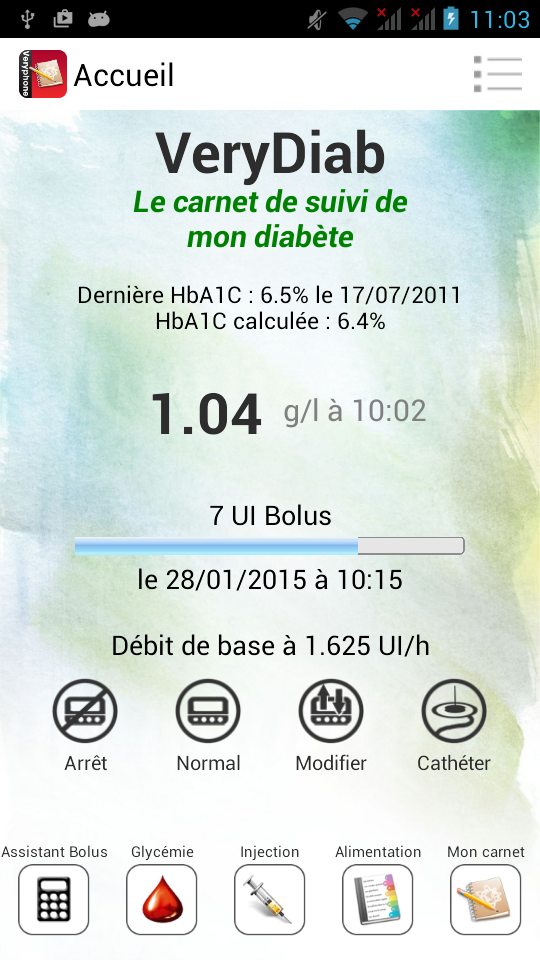 Android application VeryDiab screenshort