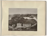 Fotoreproductie van (vermoedelijk) een tekening van een Alpenpanorama bij Rigi Kulm