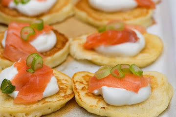 Smoked Salmon Silver Dollar Pancakes