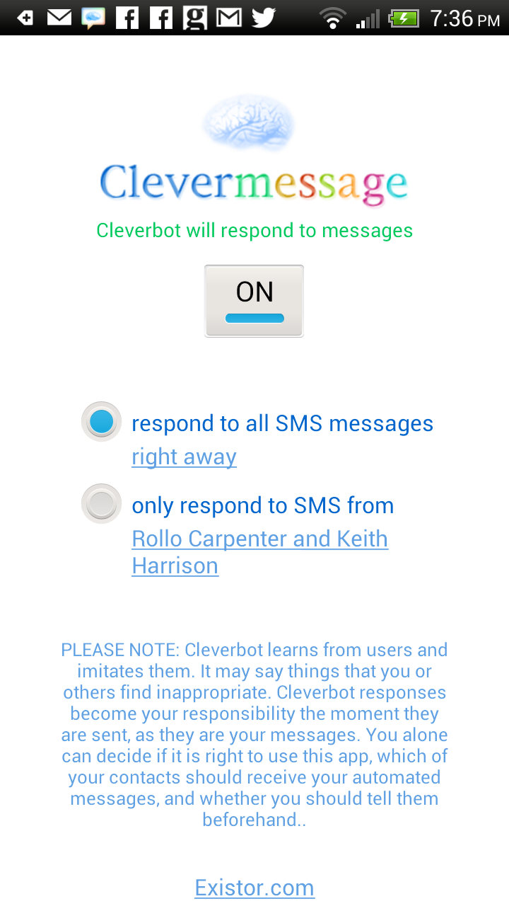 Android application Clevermessage screenshort