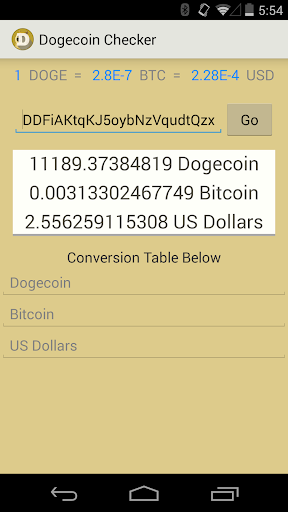 Dogecoin Checker