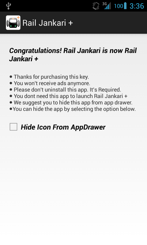 Android application Rail Jankari Plus screenshort