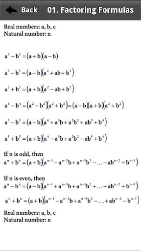 Mathematics Formula Reference 1.1.0 screenshots 2