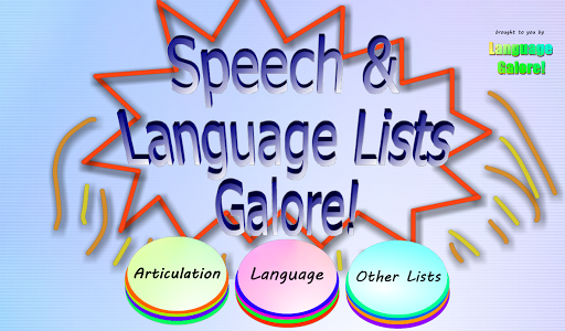 Speech Language Lists Galore
