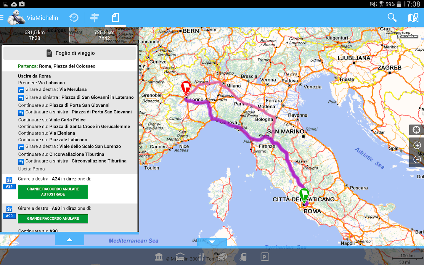 ViaMichelin Percorsi e mappe App Android su Google Play