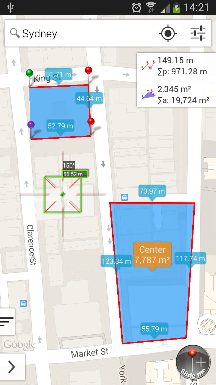 Android application Measure Map screenshort