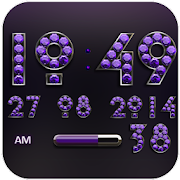 Digi Clock Widget Purle Diamond