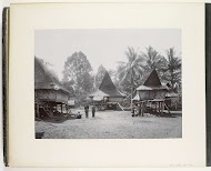 Gezicht op Battak Kampong Bekiven, Sumatra (Battak Kampong Bakioen)