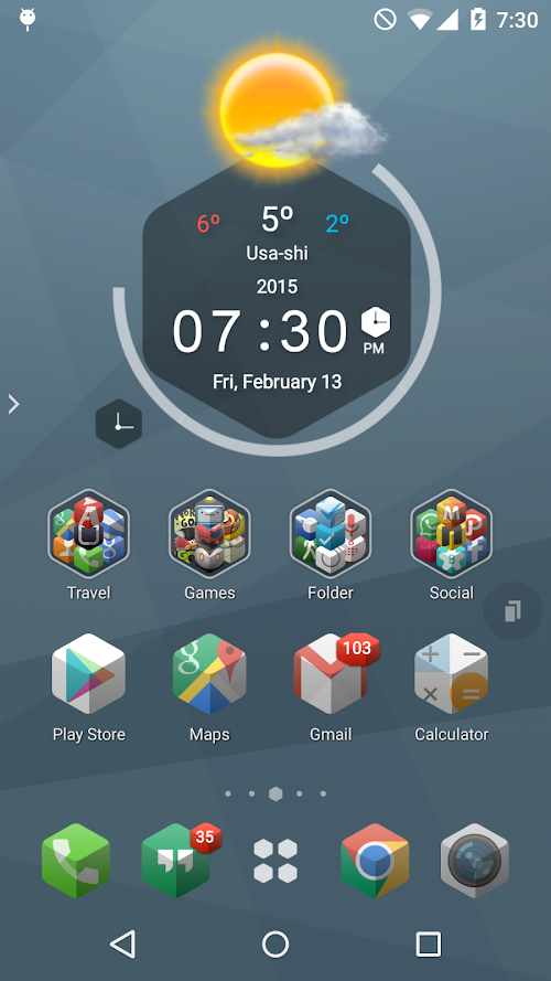 Android application TSF Shell Cube Theme screenshort