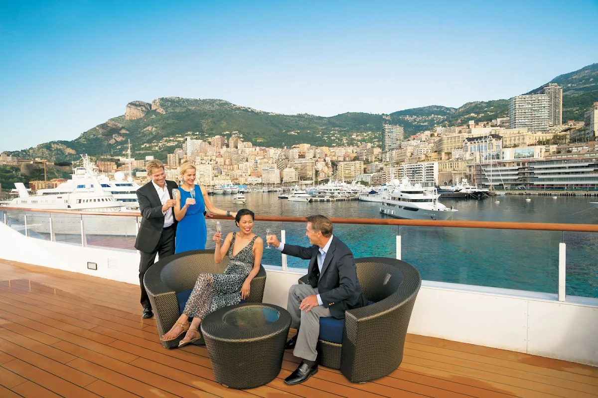 Monte-Carlo-view-from-Tere-Moana - Celebrate your voyage in style with an evening cocktail aboard Tere Moana after taking in Monte Carlo's lavish lifestyle.