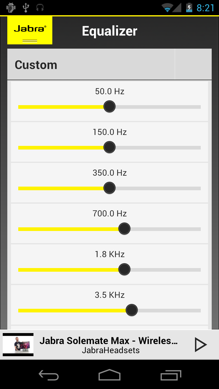 Jabra Sound (ComplementaryApp) Screen 3