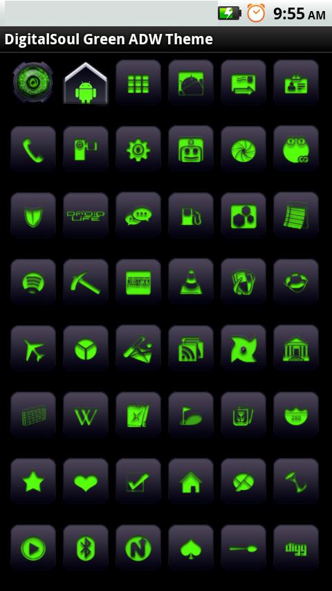 ADW Theme DigitalSoul Green - screenshot