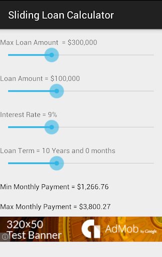 Sliding Loan Calculator