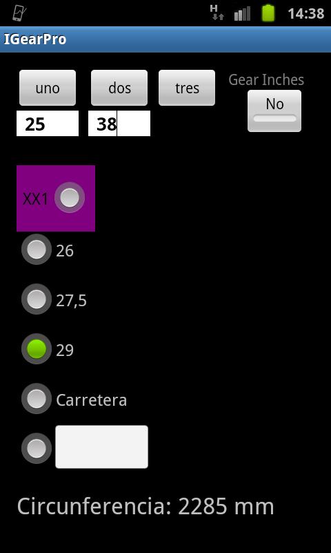 Android application iGearPro screenshort