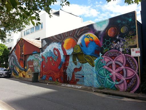 Happy Turtle and Scared Octopus Mural