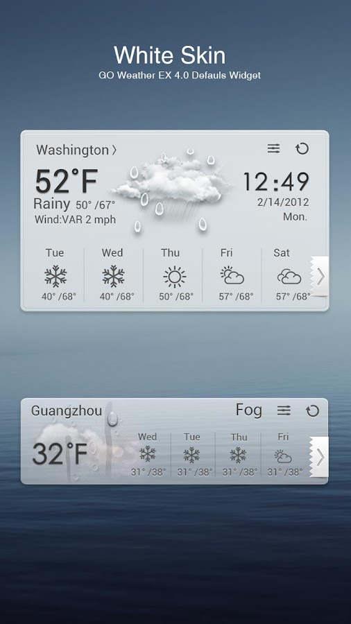 GO Weather EX Theme White — приложение на Android