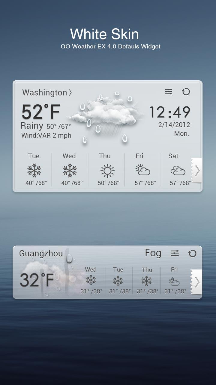 GO Weather EX Theme White Screen 2