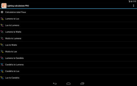 Screenshot Lighting calculations v1.1.3