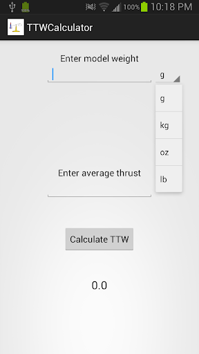 Thrust to Weight Calculator