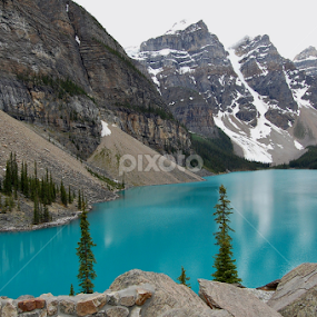 Morning on Moraine Lake by Jim Czech - Landscapes Mountains & Hills