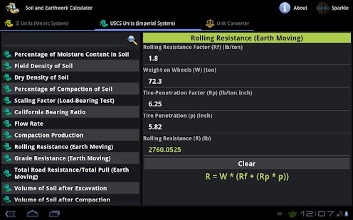 Soil & Earthwork Calc. Tablet Screenshots 6