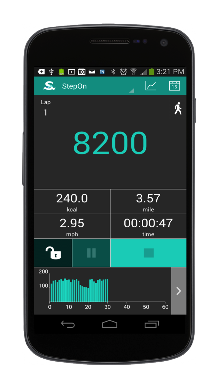 StepOn-Pro Step Tracker Screen 1