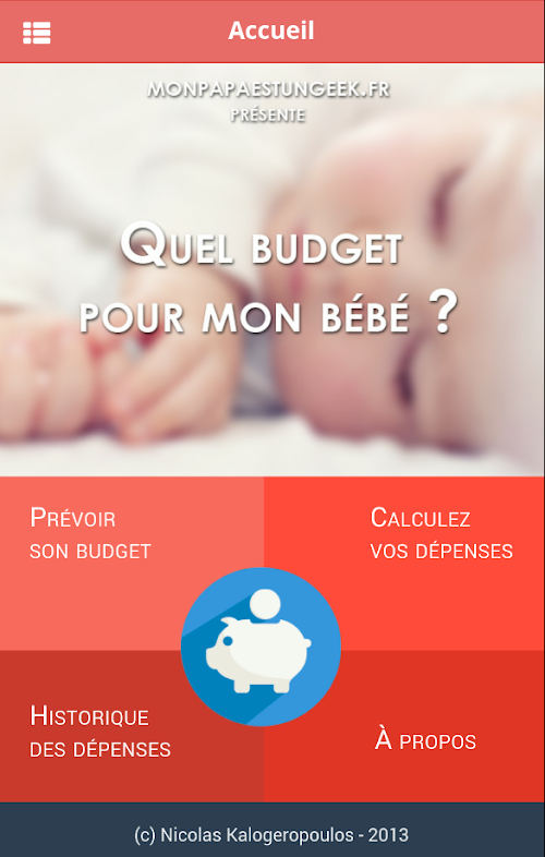 Android application Quel budget pour mon bébé ? screenshort